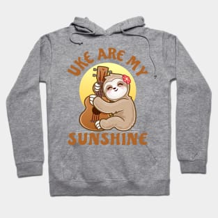 Cute girls music lover ukulele player sloth Hoodie